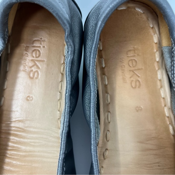 Tieks Metallic Pewter Silver Leather Ballet Flats Size 8 - Picture 9 of 9